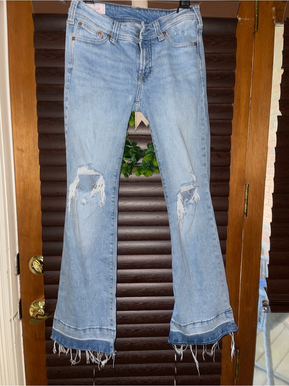 GAP Light Blue Distressed Flare Jeans